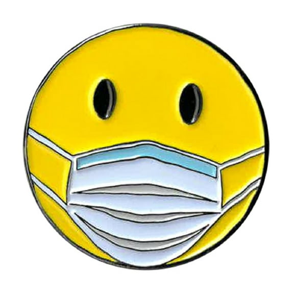 SMILEY MASK ENAMEL PIN - Iconic Smiley Face with Mask Novelty  Backpack Cute Enamel Lapel PIN