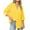 Yellow, variant on Women Tops Button Shirts V Neck Loose Blouse Longt Sleeve Casual Work Tunic Pink S