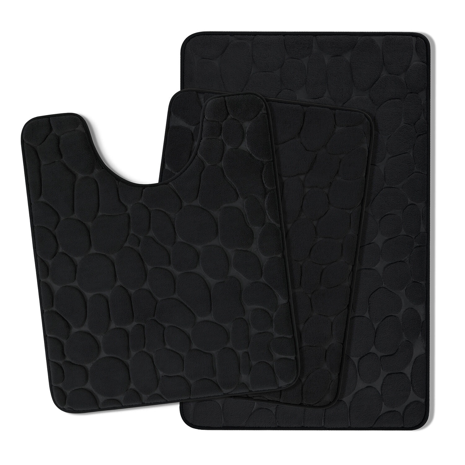 ChakmeOne Bath Mats for Bathroom Floor, Bath Mat for Tub Non Slip - 3 Pieces Super Soft Absorbent Memory Foam Bathroom Rug Set for Shower Tub and Home Decor Accessories