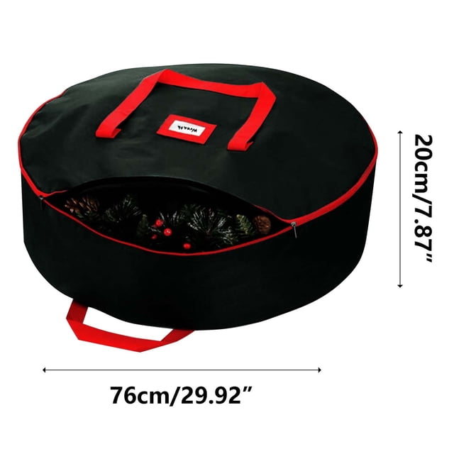Ganfancp 75Cm Redondo-Capa Bolsa de Almacenamiento Corona Bolsa de Almacenamiento Ofertas Flash Liquidación 1*Organizador de Coronas (Tela Oxford - Versión Negra)