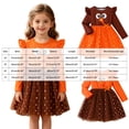 thumbnail image 6 of WUANDIXFA Fall Toddler Dresses Girls Thanksgiving Fashionable Long Sleeve Cute Turkey Print Dress,Orange,5-6 Years, 6 of 9