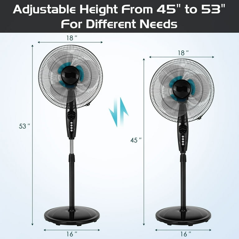 16 In. Dual-Blade Stand Fan With Remote