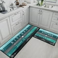 thumbnail image 2 of Farmhouse Turquoise Kitchen Rugs and Mats Non Skid Washable Set of 2, Teal Grey Wooden Texture Kitchen Floor Mats, Vintage Home Kitchen Runner Rug, Rustic Kitchen Decor, 2 of 6