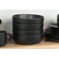 thumbnail image 5 of 10 Strawberry Street Wazee Matte 16 Pieces Coupe Dinnerware Set, Black, 5 of 8