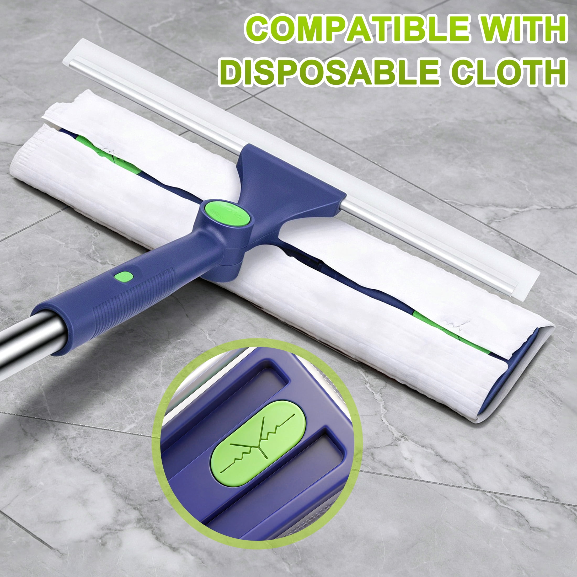 GARITIN Window Squeegee Cleaner with Extendable Pole, Microfiber Window Washing Tool for Glass, Mirror, Car Windshield