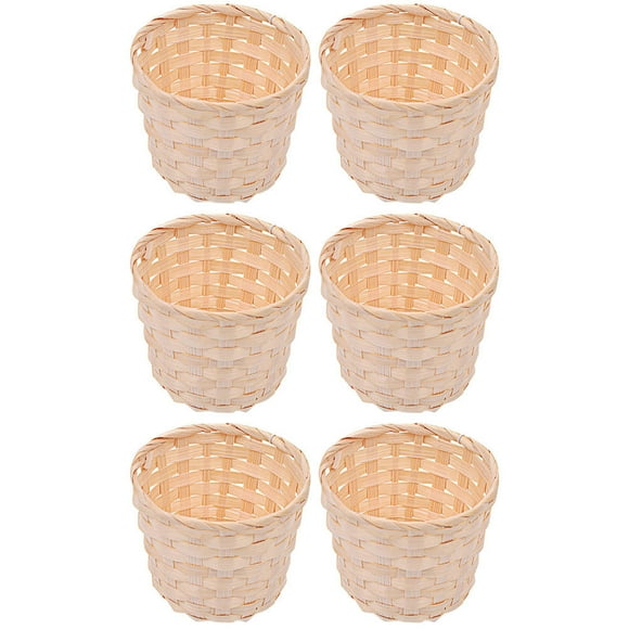 Greenadscape 6Set Bamboo Woven Flower Pots for Terrace and Garden Use