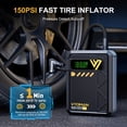 thumbnail image 3 of VTOMAN X4 Portable Jump Starter with 150PSI Air Compressor, 2500A Car Battery Jump Starter (8.5L Gas/6L Diesel) , 12V Lithium Jump Box & Auto-Shutoff Tire Inflator, Large LED Display, 3 of 4