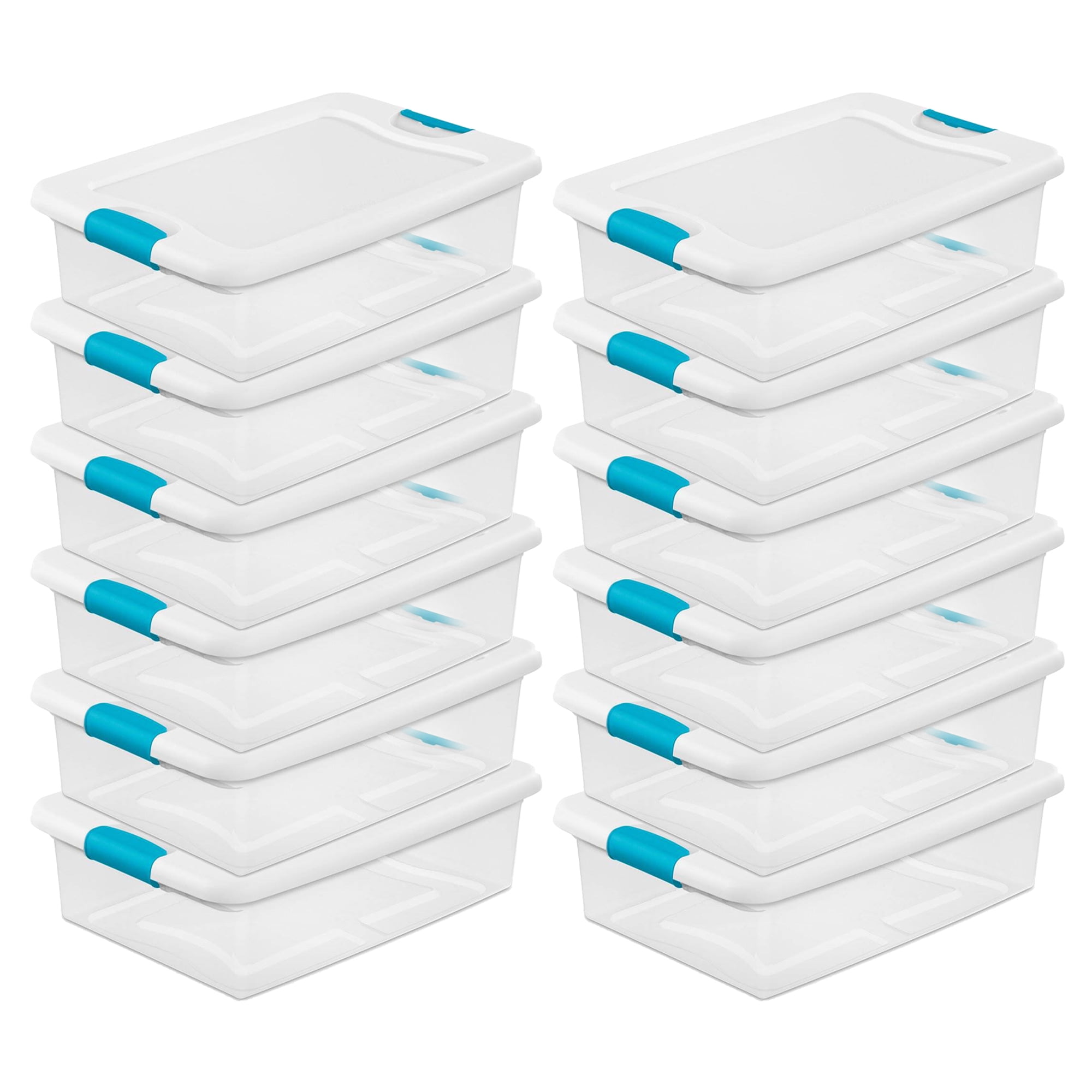 Sterilite 32 Quart Plastic Stackable Latching Storage Container (12 ...
