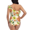 thumbnail image 5 of Sikiie Rose Daisy Print Women One Piece Swimsuits Tummy Control One Shoulder Bathing Suits Ruffle Swimwear, From S to XXL-Medium, 5 of 6