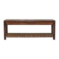 thumbnail image 2 of 47.2" Regency Woven Mango Wood Bench​ – Rustic Charm Meets Modern Utility, 2 of 8