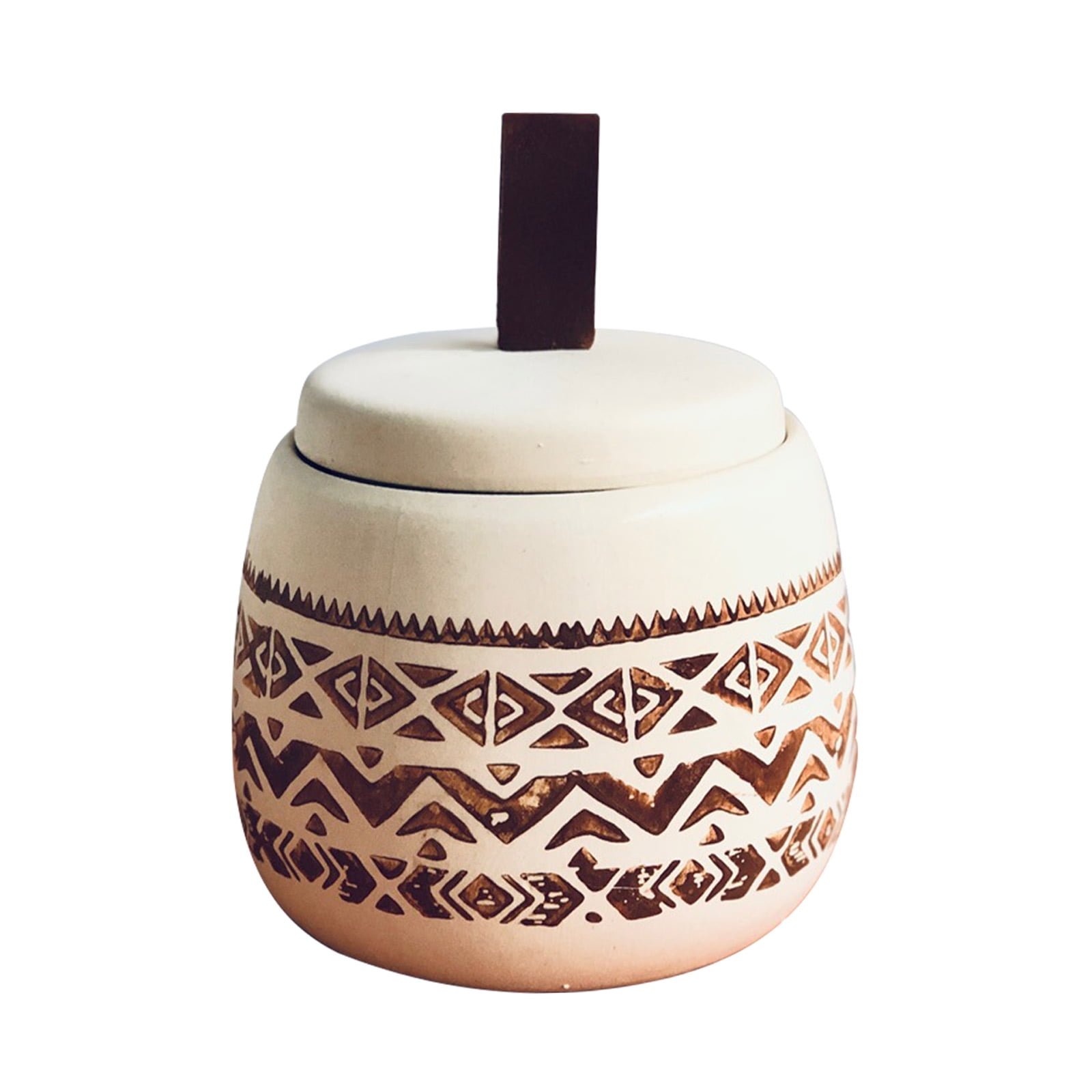 BToBackyard Cotton Swab Container Stoneware Ceramic Jar With Lid Candy