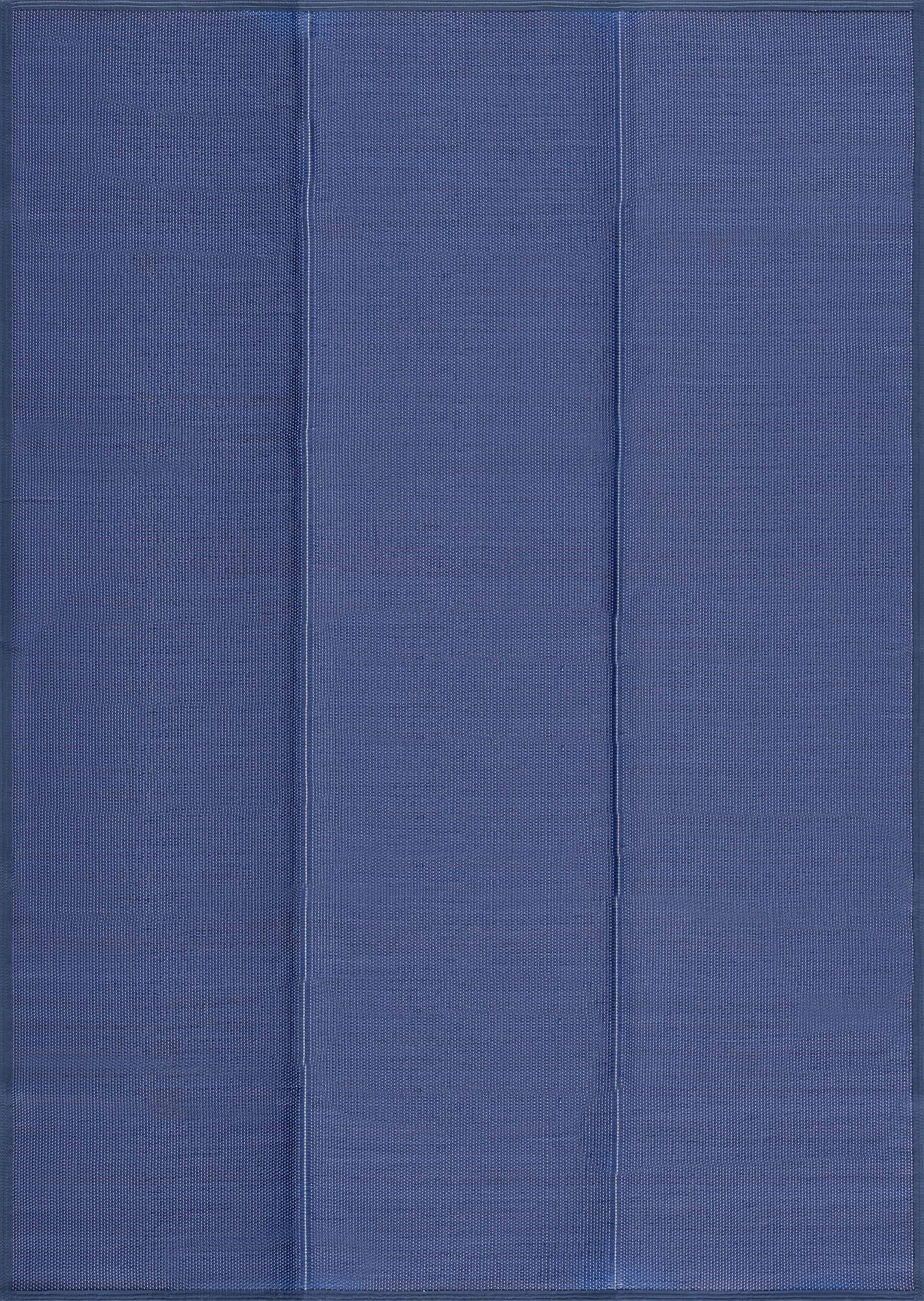 Luna Contemporary Solid Navy Polypropylene Reversible Plastic Straw Outdoor Area Rug, 9'x12' Rectangle