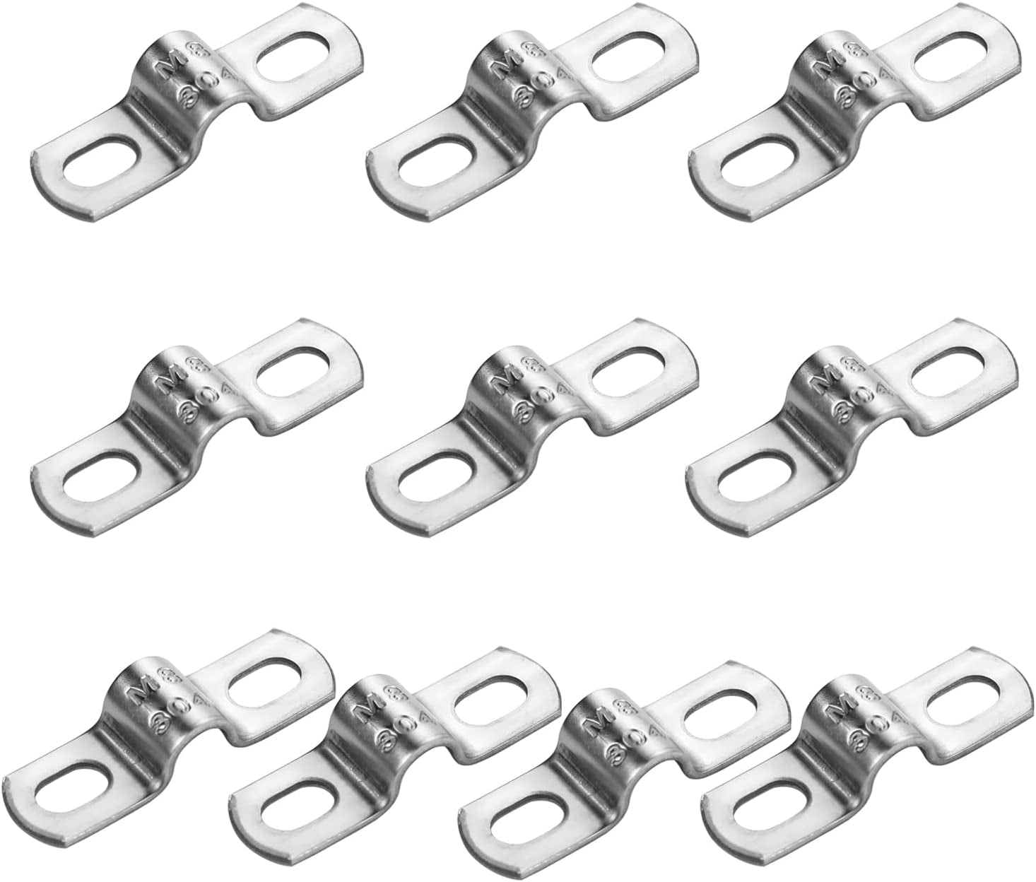 10 PCS 8mm Heavy Duty UTube Strap Clamp2 Hole ,Stainless Steel304