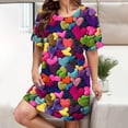 thumbnail image 2 of SZJXBUY Comfy Nightgown for Women Funny Plus Size Crewneck Sleepwear Nightdress Short Sleeves Lounge Slouchy Sleepshirt Dress Purple,XXL, 2 of 5