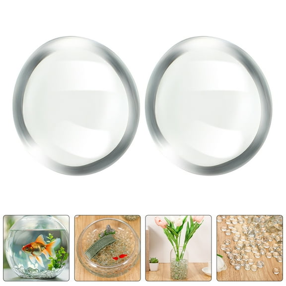 200pcs Clear Glass Beads Fish Tank Ornaments Glass Pebbles Vases Diy Craft Beads Flowerpot Stone Decors Aquarium Stone Layout Decors