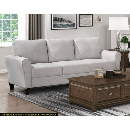 CoSoTower Modern Transitional Sand Hued Textured Fabric Upholstered 1Pc Sofa Attached Cushions Living Room Furniture