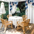thumbnail image 4 of Outdoor Curtains for Patio Waterproof, Navy Blue Spring Floral Outdoor Privacy Panels Grommet, Farmhouse Butterfly Blackout Outside Curtains for Porch/Cabana/Pergola/Gazebo 54"x108", 1 Panel, 4 of 8