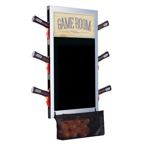 Sport Squad Game Room Organizer with Table Tennis Racket Holder and