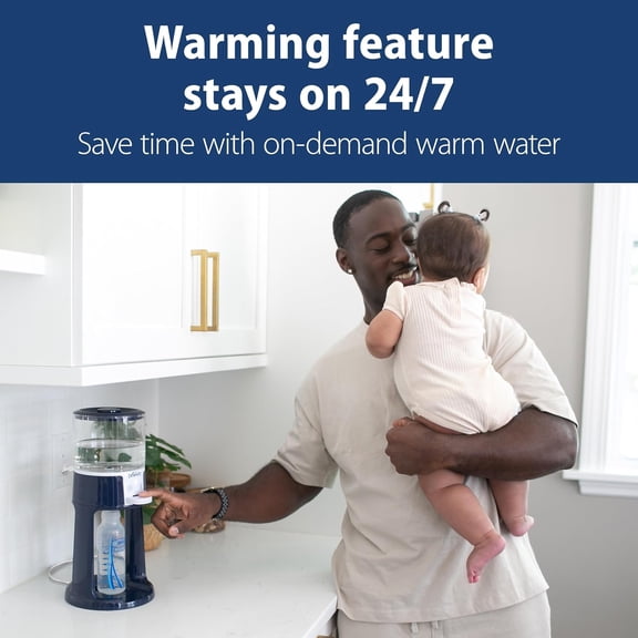 Insta-Prep Warm Water Dispenser with Glass Tank and Nightlight for Baby Formula