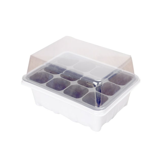 Homeholiday 3 Pcs/Set 12 Cells Seedling Trays Seed Starter Box Plant Flower Grow Starting Germination Pot
