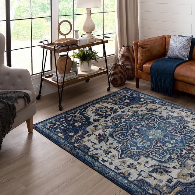 Tapis Emiko (collection Prismatic) de Mohawk, couleur denim