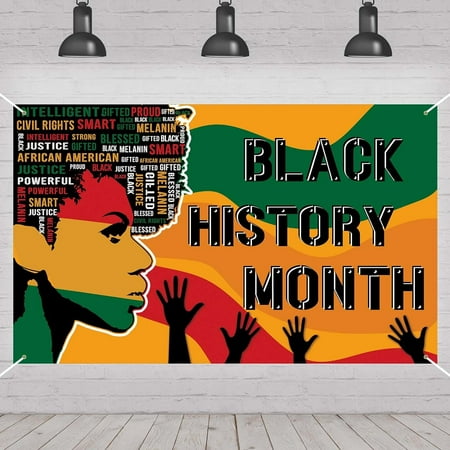 Image of Black History Month Backdrop African American Decoration Party Photography Backdrop Black Red Yellow Party Decorations Black Girl Background Photo