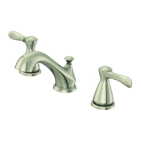 Nickel Widespread Lavatory Faucet - EZ-FLO 10695 Two-Handle Widespread Bathroom Lavatory Faucet with 50/50 Pop-Up, Brushed Nickel