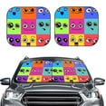 thumbnail image 2 of Kll Doodle Faces Emotions Windshield Sun Shade 2-Piece Foldable Car Front Window Sunshade For Most Sedans Suv Truck- Large, 2 of 7
