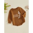 thumbnail image 3 of FEORJGP Infant Baby Girls Boys One-piece Rompers 0 3M 6M 9M 12M Toddler Long Sleeve Jumpsuits Sweatshirts Mandrake Letter Print Round Neck Bodysuits Phion Cute Casual Clothes for Spring Fall, 3 of 8