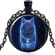 thumbnail image 1 of Soul Statement Wolf Charm Necklace Glowing Eyes Halloween Chain Pendant Unique Gifts, 1 of 4