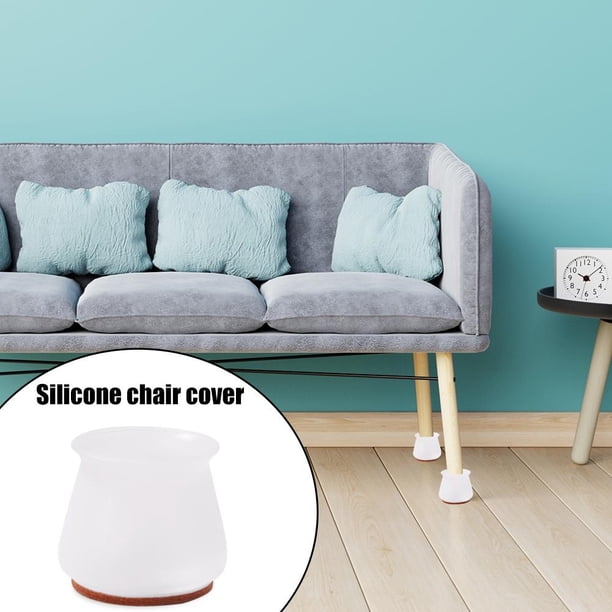 Protector de patas de silla de silicona, tapa de extremo de mesa duradera antideslizante (marrón blanco)