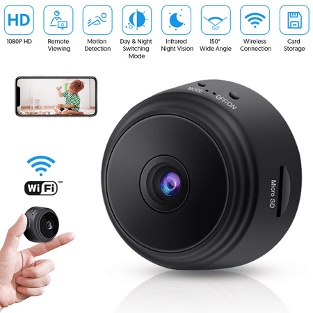 OPCUS Home Security Camera Wireless WIFI Mini Indoor Surveillance Camera with Night Vision 1080 HD Video Recording 150° Wide Angle