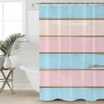thumbnail image 2 of Pink Blue Wood Grain Shower Curtains for Bathroom Waterproof Fabric Bath Curtains Decor Bath Tub Curtain Farmhouse Country Shabby Striped Decorative Shower Curtain Sets with 12 Hooks, 72x72 Inch, 2 of 6