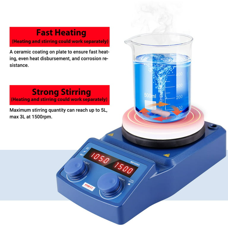 5 Inch Hot Plate Magnetic Stirrer  with LED Digital Display - 4E's USA