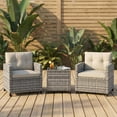 thumbnail image 4 of CazToi 3 Piece Patio Furniture Set Outdoor Wicker Bistro Set All Weather PE Rattan Balcony Conversation Chairs with Cushions, 4 of 9