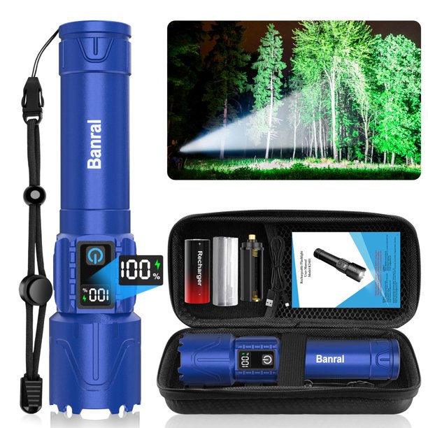 Linterna Banral 5000 mAh recargable, resistente al agua, 5 modos