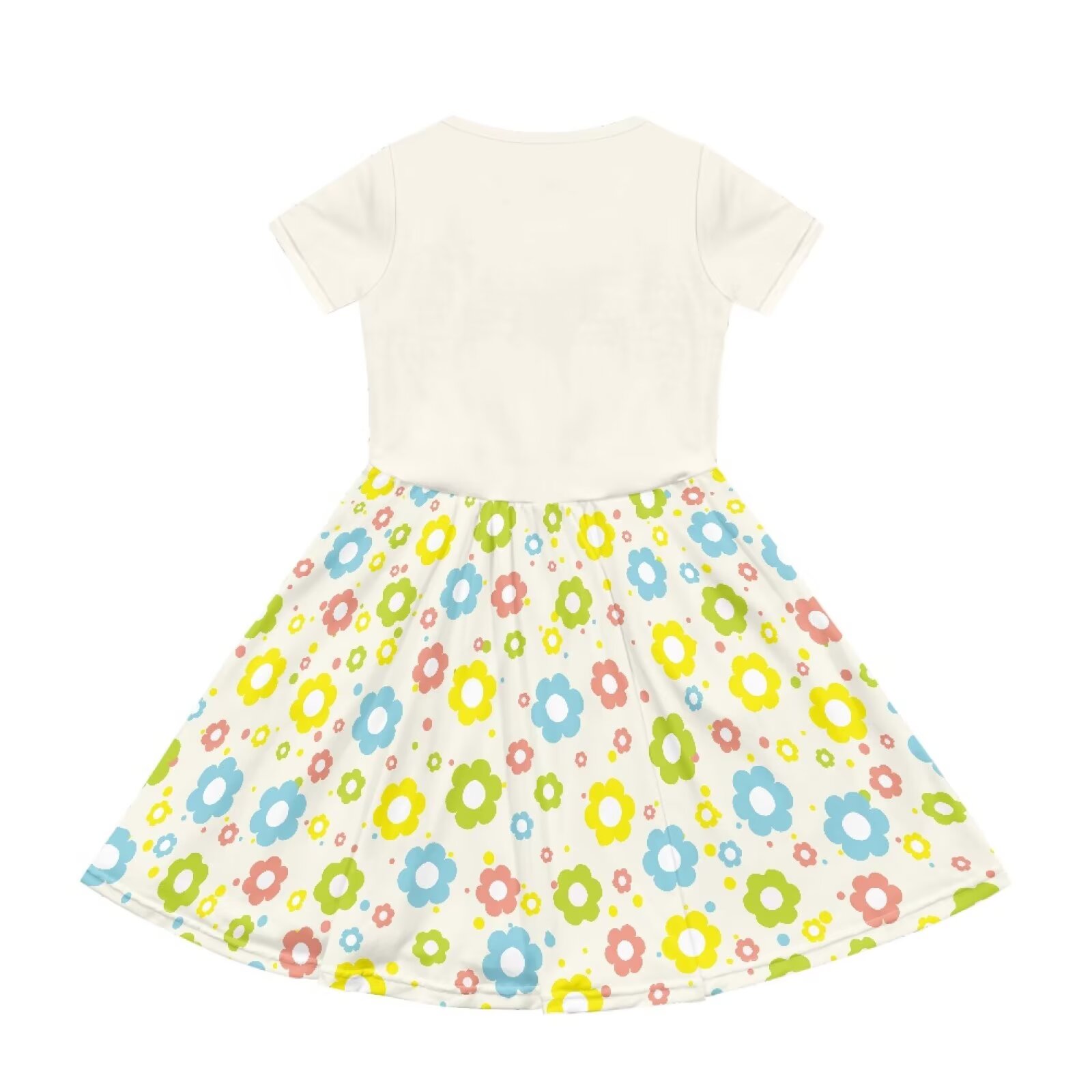 Uourmeti Bee Kids Dresses for Girls 2-14Y Summer Cute Short Sleeve Dress Flower Lightweight Soft Crew Neck Swing Dresses with Pockets Wedding Party Dress