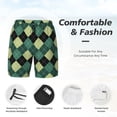 thumbnail image 3 of Rocae Green Squares for Men's Swim Trunks Quick Dry With Two Side Pockets and One Lined Patch PocketMedium, 3 of 9