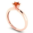 thumbnail image 2 of Clara Pucci 14K Rose Gold 0.5ct Red Solitaire Ring for Women, 2 of 8
