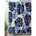 thumbnail image 3 of Blue Palm Leaves Waterproof Fabric Shower Curtain, Farmhouse Summer Beige Tropical Plants Shower Curtain for Bathroom Curtains Bathtubs Hotel Washable Shower Curtains with 12 Hooks Standard 60x72, 3 of 6