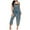 Blue, variant on Denim Overalls for Women Plus Size Button Jeans Cropped Jumpsuit Relaxed Fit Fashion Romper Suspenders Denim Bodysuit