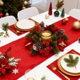 thumbnail image 4 of Bcylexb Christmas Candle Wreaths for Tabletop, 11.8" Artificial Flower Wreaths with Pine Greenery Table Arrangement for Christmas Thanksgiving Table Decor, 4 of 9
