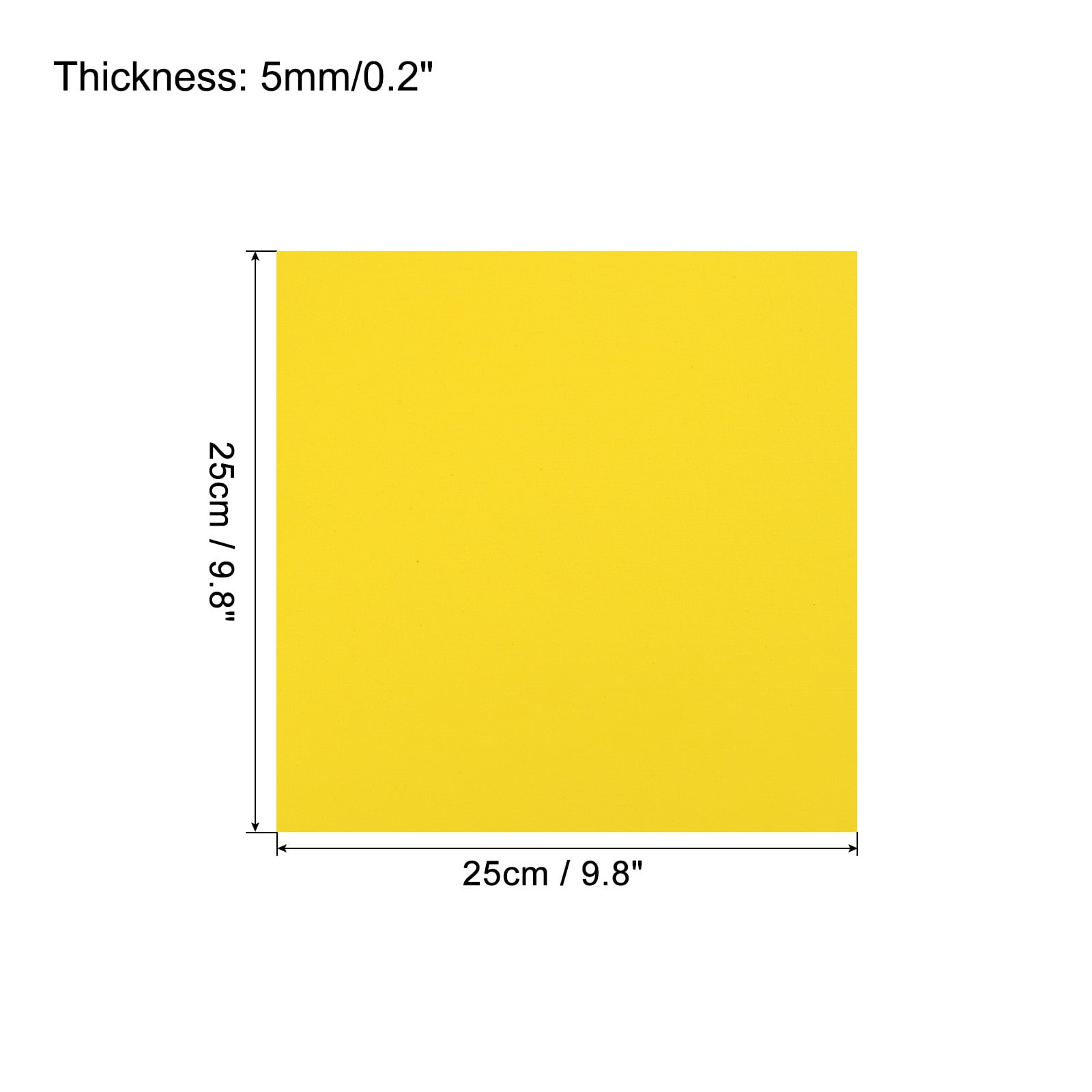 EVA Foam Sheets Yellow 9.8 Inch x 9.8 Inch 5mm Thick Crafts Foam Sheets 8Pcs