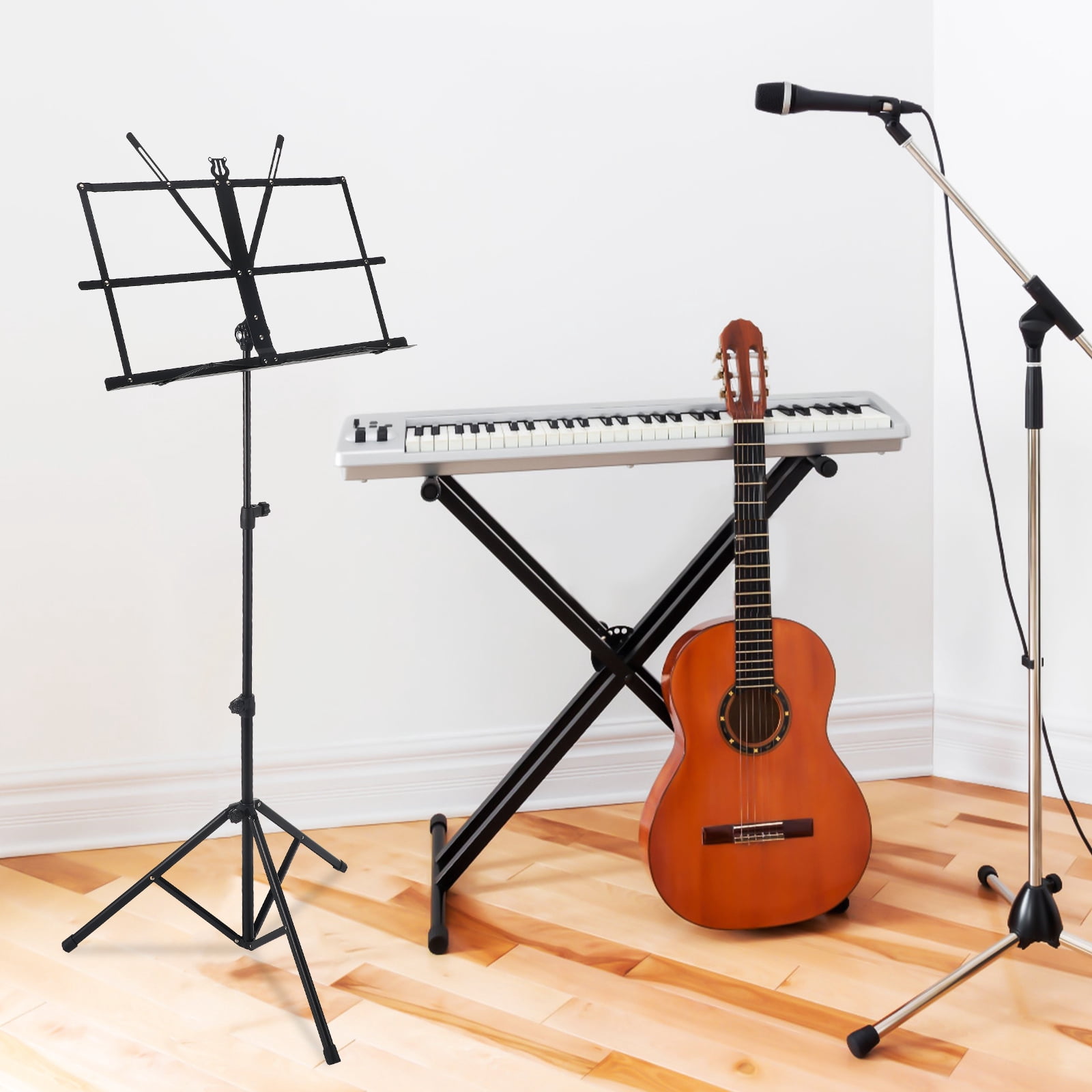 OULII Lightweight Music Stand Black 1 Set For Musicians