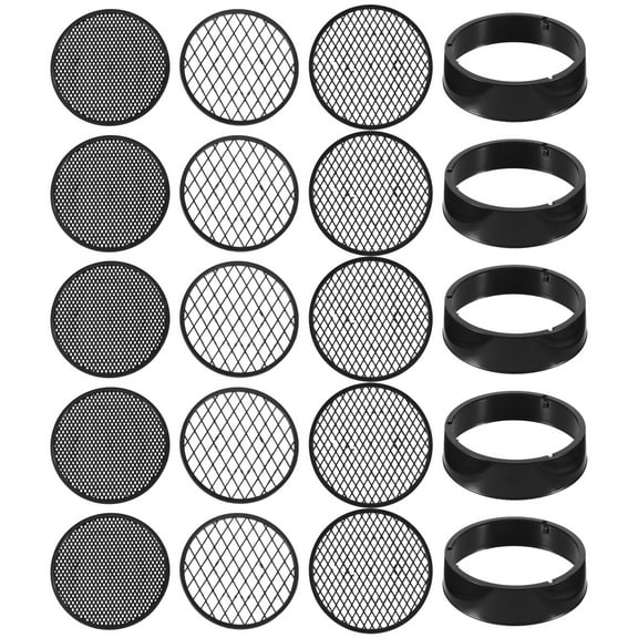 HERFIER 5 sets/20pcs Mesh Sifting Pan Garden Sieve Gardening Tool Riddle Soil Sieve Set 4.4x4.4x1.18in