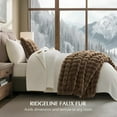 thumbnail image 2 of EverGrace Ultra Soft Luxury Fluffy Faux Rabbit Fur Throw Blanket, Thick Warm Bubble Throw for Bed, Cozy Plush Reversible Blankets for Couch, Chair, Sofa, Natural Tan, 60x80 Inches, 2 of 8