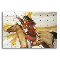 Epic Art 'Indian On Horseback' by J. E. Knauf, Acrylic Glass Wall Art, 24"x16"
