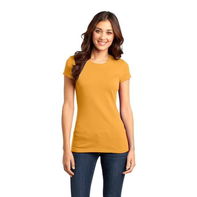 District Camiseta ajustada Very Important para mujer M Dorado Distrito DT6001