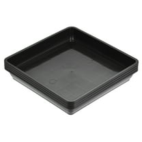 Uxcell Plastic Square Plant Pot Saucer Flower Drip Tray 4pcs Black 5"