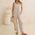 thumbnail image 2 of Women's Casual Loose Bib Jumpsuit Wide Leg Sleeveless Pocket Overall Romper, 2 of 6